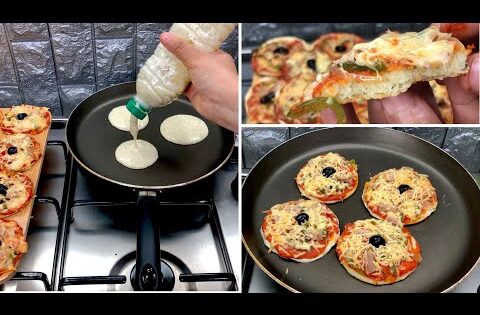 بدون عجن ولا مجهود 🌙مني بيتزا سائلة فالمقلة حضريها فأخر لحظة بدون اختمار ولا فرن 👌